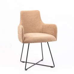 Sessio Chaise Salon|Chaise De Salle à Manger*Anders diamant Fauteuil design en tissu dos matelassé et pieds métal