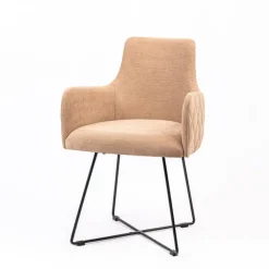 Sessio Chaise Salon|Chaise De Salle à Manger*Anders diamant Fauteuil design en tissu dos matelassé et pieds métal