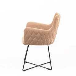 Sessio Chaise Salon|Chaise De Salle à Manger*Anders diamant Fauteuil design en tissu dos matelassé et pieds métal