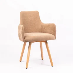 Sessio Chaise De Salle à Manger|Chaise Salon*Anders diamant Fauteuil en tissu dos matelassé et pieds en bois
