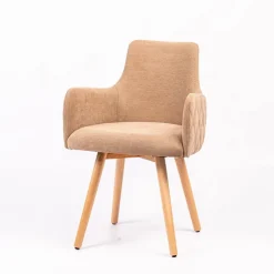 Sessio Chaise De Salle à Manger|Chaise Salon*Anders diamant Fauteuil en tissu dos matelassé et pieds en bois
