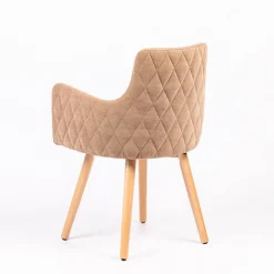 Sessio Chaise De Salle à Manger|Chaise Salon*Anders diamant Fauteuil en tissu dos matelassé et pieds en bois