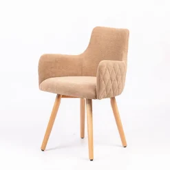 Sessio Chaise De Salle à Manger|Chaise Salon*Anders diamant Fauteuil en tissu dos matelassé et pieds en bois