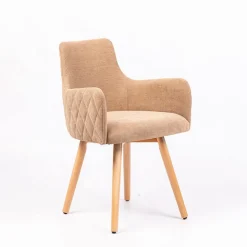 Sessio Chaise De Salle à Manger|Chaise Salon*Anders diamant Fauteuil en tissu dos matelassé et pieds en bois