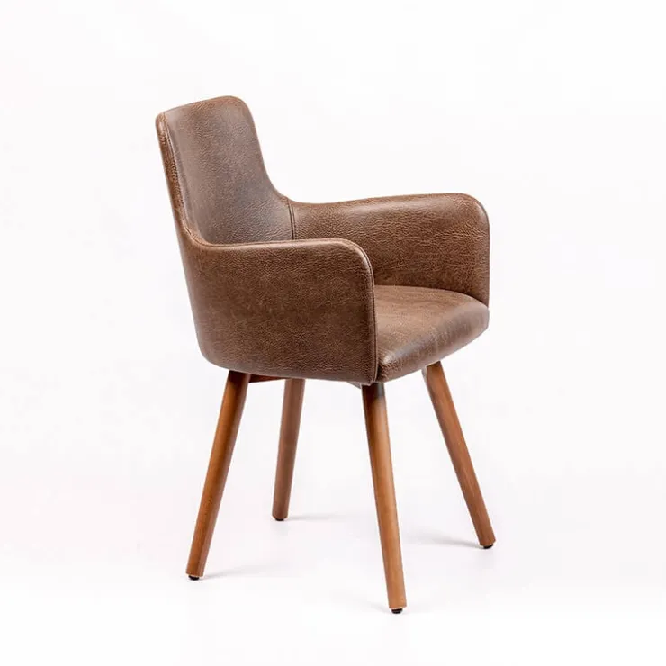 Sessio Chaise De Cuisine|Chaise De Salle à Manger*Anders Fauteuil rembourré avec pieds bois