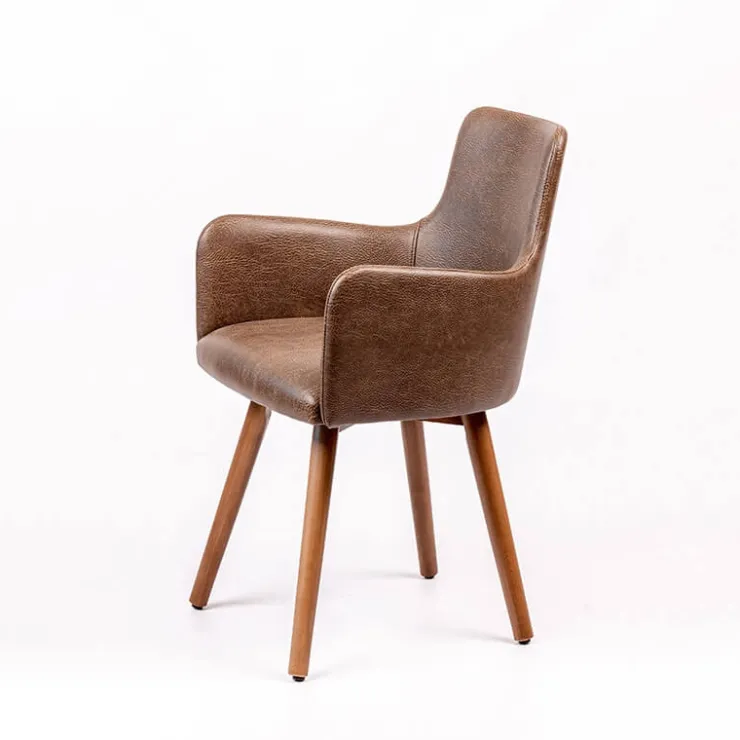 Sessio Chaise De Cuisine|Chaise De Salle à Manger*Anders Fauteuil rembourré avec pieds bois