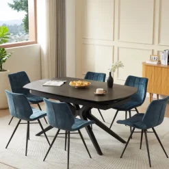 Table De Salle à Manger*AngèleTable moderne extensible en céramique pieds métal
