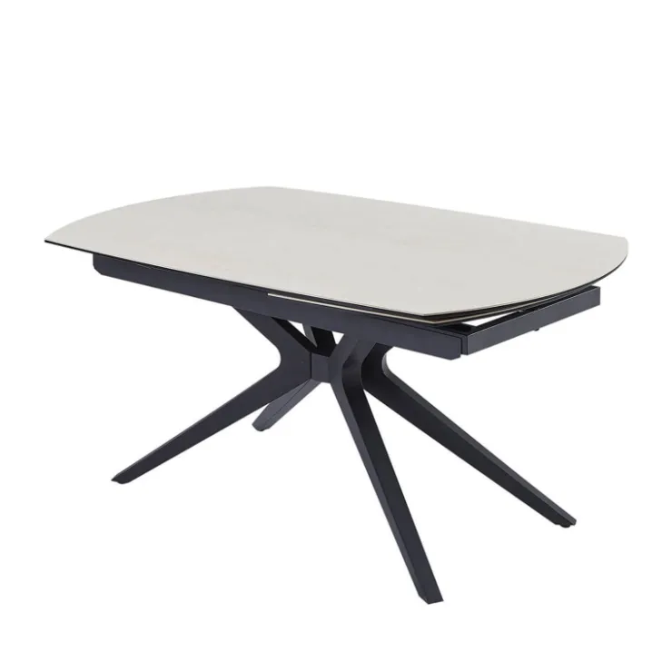 Table De Salle à Manger*AngèleTable moderne extensible en céramique pieds métal