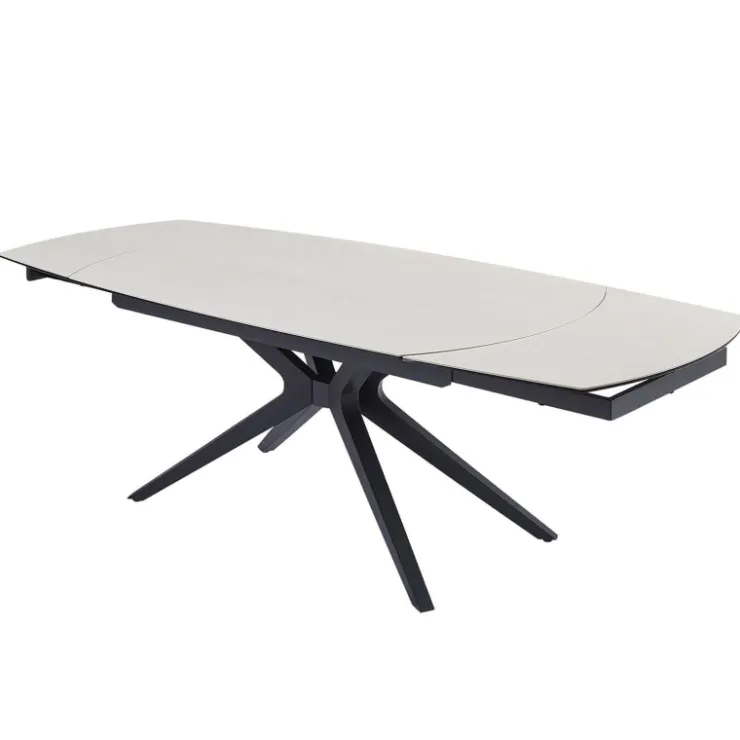 Table De Salle à Manger*AngèleTable moderne extensible en céramique pieds métal