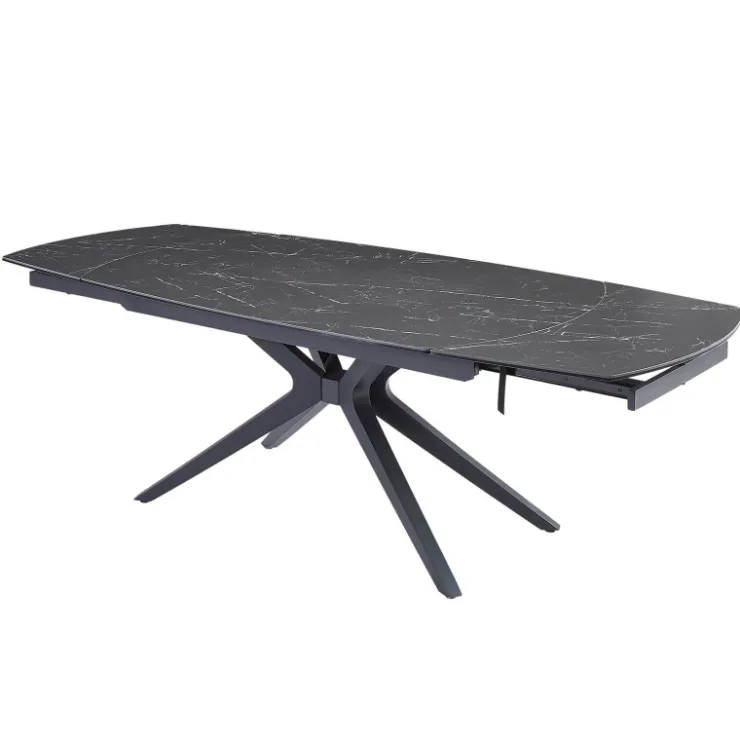 Table De Salle à Manger*AngèleTable moderne extensible en céramique pieds métal