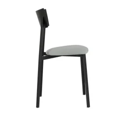 Carrier Chaise De Salle à Manger*Anémone ® Chaise française avec assise en tissu rembourrée et dossier métal