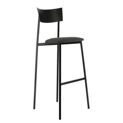 Carrier Tabouret De Bar (assise +/- 80 Cm)*Anémone ® Tabouret de bar français avec assise en tissu rembourrée et dossier métal