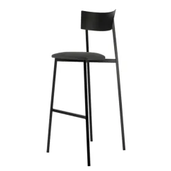 Carrier Tabouret De Bar (assise +/- 80 Cm)*Anémone ® Tabouret de bar français avec assise en tissu rembourrée et dossier métal