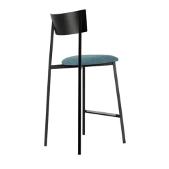 Carrier Tabouret Snack (assise +/- 65 Cm)|Tabouret De Bar (assise +/- 80 Cm)*Anémone ® Tabouret snack français avec assise en tissu rembourrée et dossier métal