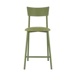Carrier Tabouret Snack (assise +/- 65 Cm)|Tabouret De Bar (assise +/- 80 Cm)*Anémone ® Tabouret snack français avec assise en tissu rembourrée et dossier métal