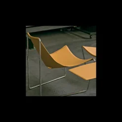 Midj Chaise Salon|Chaise Pour Chambre*Apelle ® Chaise transat design en croûte de cuir et métal