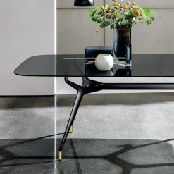 Sovet Italia Table De Salle à Manger*Arkos Sovet® Table design rectangulaire en verre avec bords arrondis