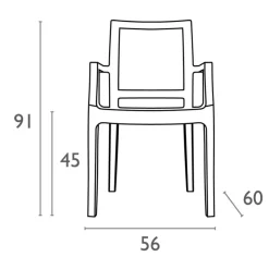 Chaise De Cuisine|Chaise De Salle à Manger*Arthur Fauteuil moderne en polycarbonate
