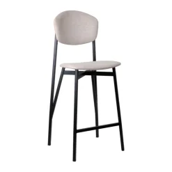 Carrier Tabouret Snack (assise +/- 65 Cm)|Tabouret De Bar (assise +/- 80 Cm)*Artémis ® Tabouret snack design français assise et dossier en tissu dos en bois et pieds en métal