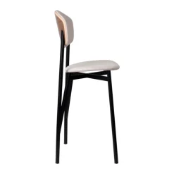 Carrier Tabouret Snack (assise +/- 65 Cm)|Tabouret De Bar (assise +/- 80 Cm)*Artémis ® Tabouret snack design français assise et dossier en tissu dos en bois et pieds en métal