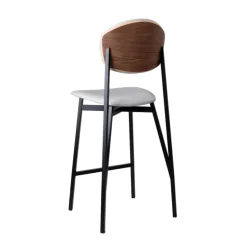 Carrier Tabouret Snack (assise +/- 65 Cm)|Tabouret De Bar (assise +/- 80 Cm)*Artémis ® Tabouret snack design français assise et dossier en simili dos bois et pieds en métal
