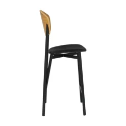 Carrier Tabouret Snack (assise +/- 65 Cm)|Tabouret De Bar (assise +/- 80 Cm)*Artémis ® Tabouret snack design français assise en tissu dossier bois et pieds en métal