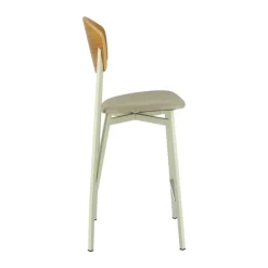 Carrier Tabouret Snack (assise +/- 65 Cm)|Tabouret De Bar (assise +/- 80 Cm)*Artémis ® Tabouret snack design français assise en tissu dossier bois et pieds en métal