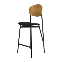 Carrier Tabouret Snack (assise +/- 65 Cm)|Tabouret De Bar (assise +/- 80 Cm)*Artémis ® Tabouret snack design français assise en tissu dossier bois et pieds en métal