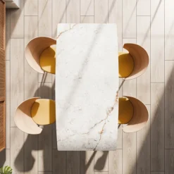 Cancio Table De Salle à Manger*Atlas Table scandinave en céramique avec pieds bois
