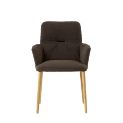 Mobitec Chaise De Salle à Manger|Chaise Salon*Aura ® Chaise avec accoudoirs style cocooning en tissu et pieds bois