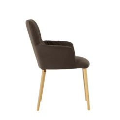 Mobitec Chaise De Salle à Manger|Chaise Salon*Aura ® Chaise avec accoudoirs style cocooning en tissu et pieds bois