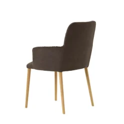 Mobitec Chaise De Salle à Manger|Chaise Salon*Aura ® Chaise avec accoudoirs style cocooning en tissu et pieds bois