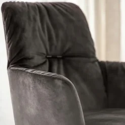 Mobitec Chaise De Salle à Manger|Chaise Salon*Aura ® Chaise avec accoudoirs style cocooning en tissu et pieds bois