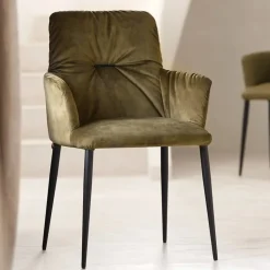 Mobitec Chaise De Salle à Manger|Chaise Salon*Aura ® Chaise avec accoudoirs moderne tissu et pieds en métal