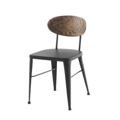 Jayso Chaise De Cuisine|Chaise De Salle à Manger*Austin Chaise en métal industriel dossier bois