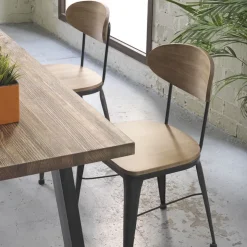Jayso Chaise De Cuisine|Chaise De Salle à Manger*Austin Chaise industrielle vintage en bois et métal
