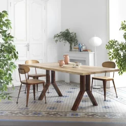 Jayso Chaise De Cuisine|Chaise De Salle à Manger*Austin Chaise industrielle vintage en bois et métal
