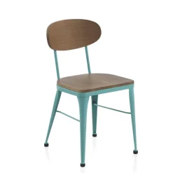 Jayso Chaise De Cuisine|Chaise De Salle à Manger*Austin Chaise industrielle vintage en bois et métal