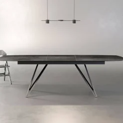 Akante Table De Salle à Manger*BabyloneTable en céramique extensible avec pieds design en métal noir