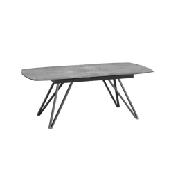 Akante Table De Salle à Manger*BabyloneTable en céramique extensible avec pieds design en métal noir