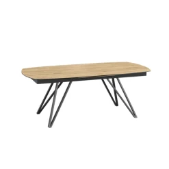 Akante Table De Salle à Manger*BabyloneTable en céramique extensible avec pieds design en métal noir