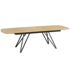 Akante Table De Salle à Manger*BabyloneTable en céramique extensible avec pieds design en métal noir