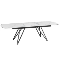 Akante Table De Salle à Manger*BabyloneTable en céramique extensible avec pieds design en métal noir