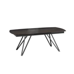 Akante Table De Salle à Manger*BabyloneTable en céramique extensible avec pieds design en métal noir