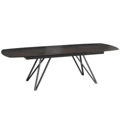 Akante Table De Salle à Manger*BabyloneTable en céramique extensible avec pieds design en métal noir