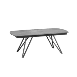 Akante Table De Salle à Manger*BabyloneTable en céramique extensible avec pieds design en métal noir
