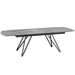 Akante Table De Salle à Manger*BabyloneTable en céramique extensible avec pieds design en métal noir
