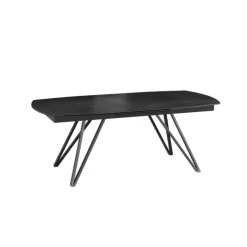 Akante Table De Salle à Manger*BabyloneTable en céramique extensible avec pieds design en métal noir