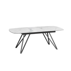 Akante Table De Salle à Manger*BabyloneTable en céramique extensible avec pieds design en métal noir