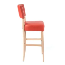 Sessio Tabouret Snack (assise +/- 65 Cm)|Tabouret De Bar (assise +/- 80 Cm)*BarSteffi 2 Tabouret snack matelassé en bois et synthétique